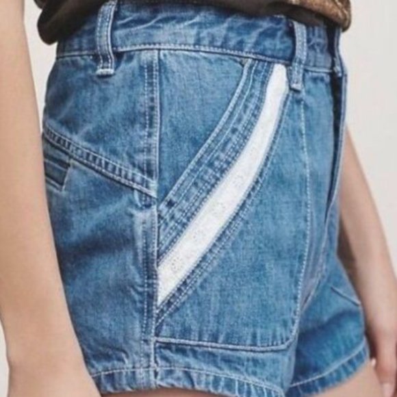 Free People Sweet Surrender High-Waist Denim Shorts Size 26 - Picture 7 of 9
